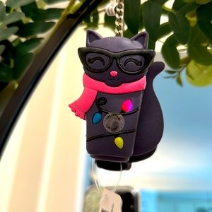 Light up LED cat in scarf bath & body works sanitizer holder NWT vintage stock